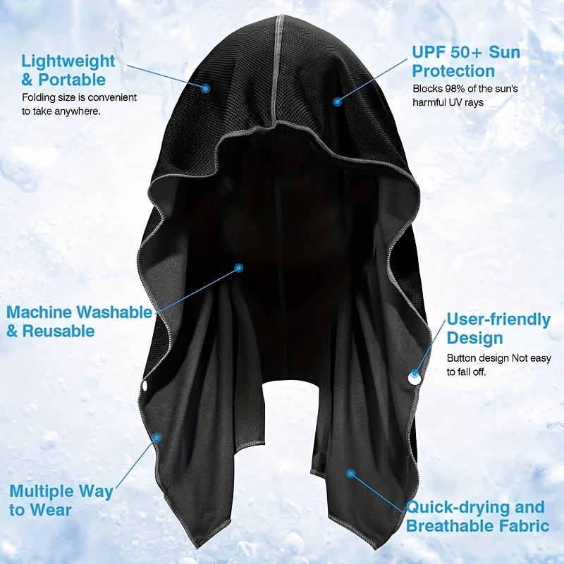 Outdoor Sport Hoodie - Toalha com capuz de resfriamento, praia,