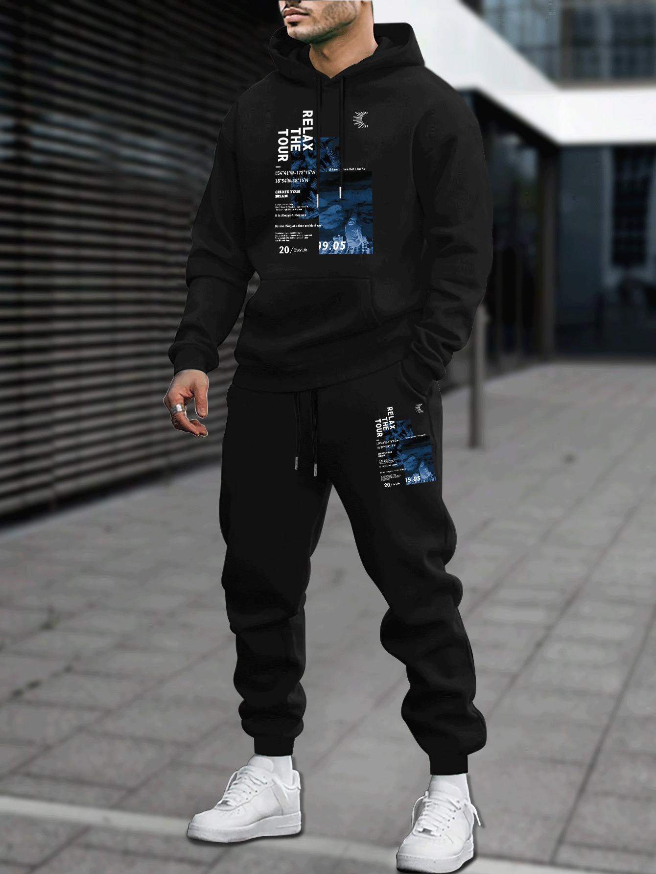 Outdoor Sport Hoodie - Conjunto de Moletom Masculino de Outono
